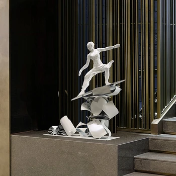 Viešbučio Fojė Didelis Grindų Skulptūra Apdaila, Pardavimų Biuras Klubo Įrengimo Kūrybos Minkšta Apdaila Metalo Amatai Nuotrauka