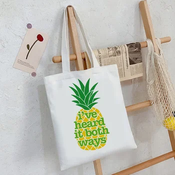 ananasų pirkinių krepšys bolso shopper rankinė, perdirbti drobės maišelį ekologinio maišelį string maišeliu cabas audinio ecobag maišeliu tohidlou Nuotrauka
