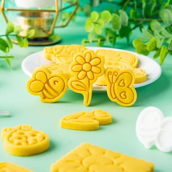 Pavasario Tematikos Cookie Cutter Formų Animacinių filmų Bičių Gėlės Triušio Formos Sausainių Minkštas Pelėsiai Namuose, Tėvų-vaikų 